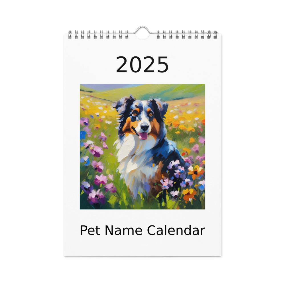 PugMug Custom Miniature American Shepherd Wall Calendar (2026)