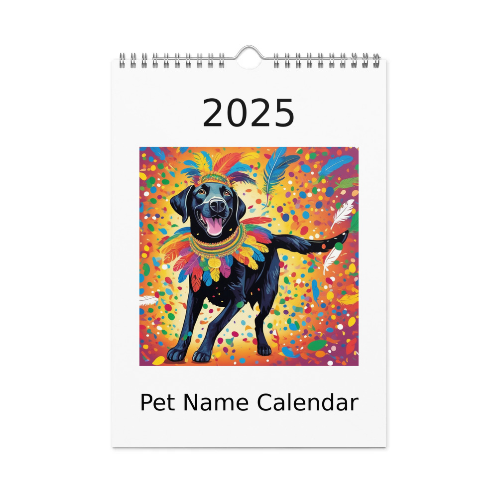 PugMug Custom Black Labrador Retriever Wall Calendar (2026)