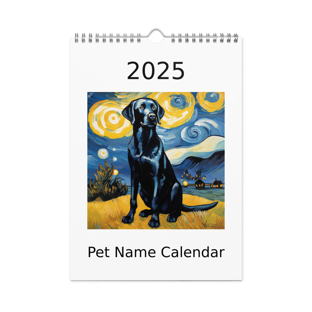 PugMug Custom Black Labrador Retriever Wall Calendar (2026)
