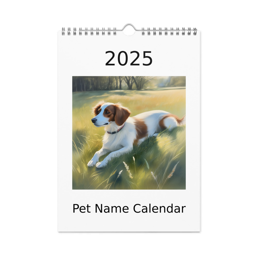 PugMug Custom Brittany Dog Wall Calendar (2026)