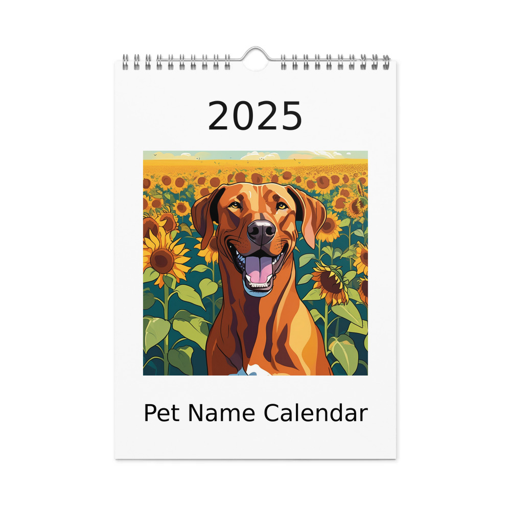 PugMug Custom Rhodesian Ridgeback Wall Calendar (2026)