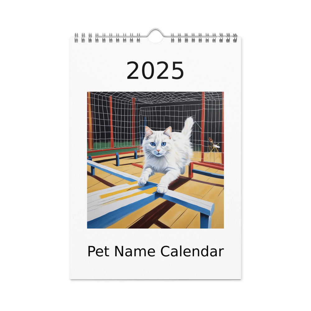 PugMug Custom White Ragdoll Cat Wall Calendar (2026)
