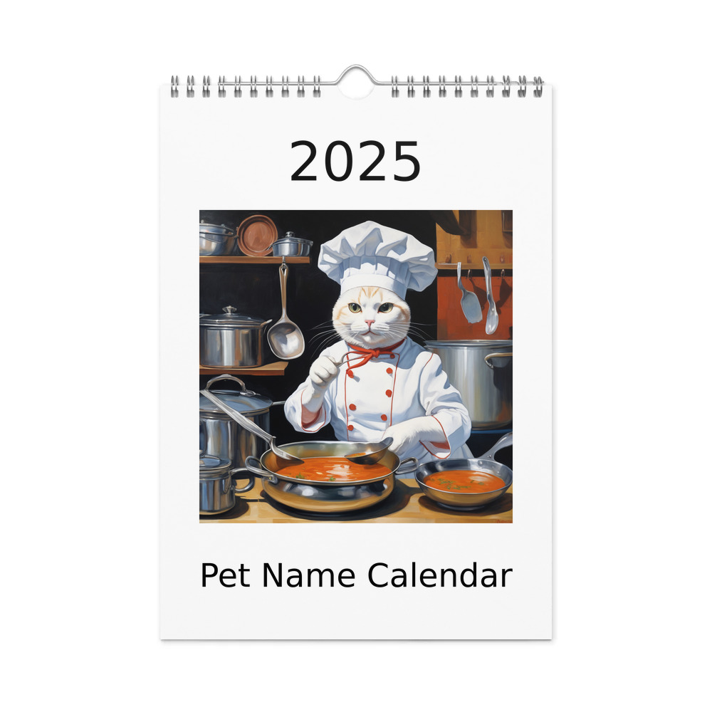 PugMug Custom White Companion Cat Wall Calendar (2026)