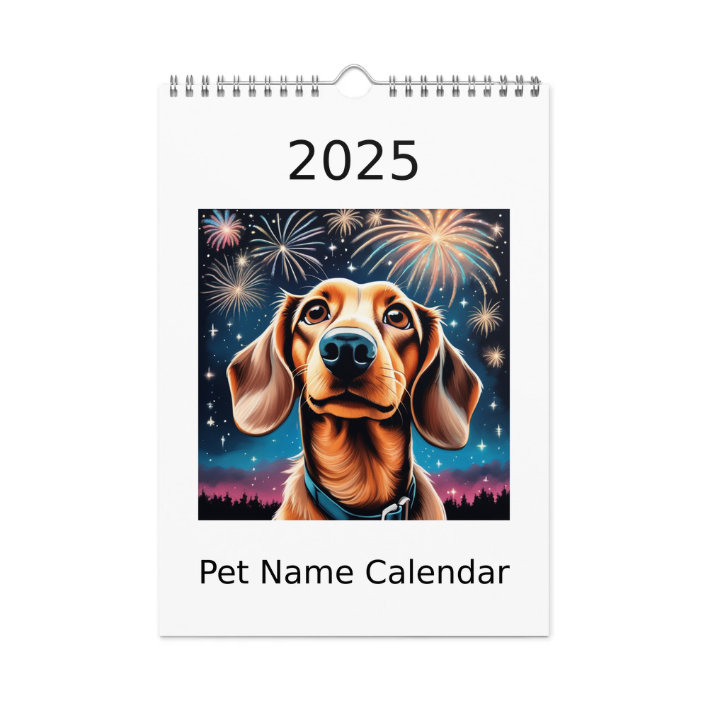 PugMug Custom Tan Dachshund Wall Calendar (2026)