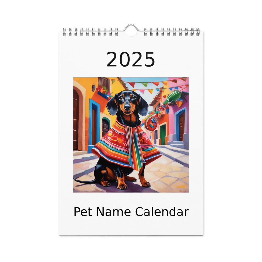 PugMug Custom Black Dachshund Wall Calendar (2026)
