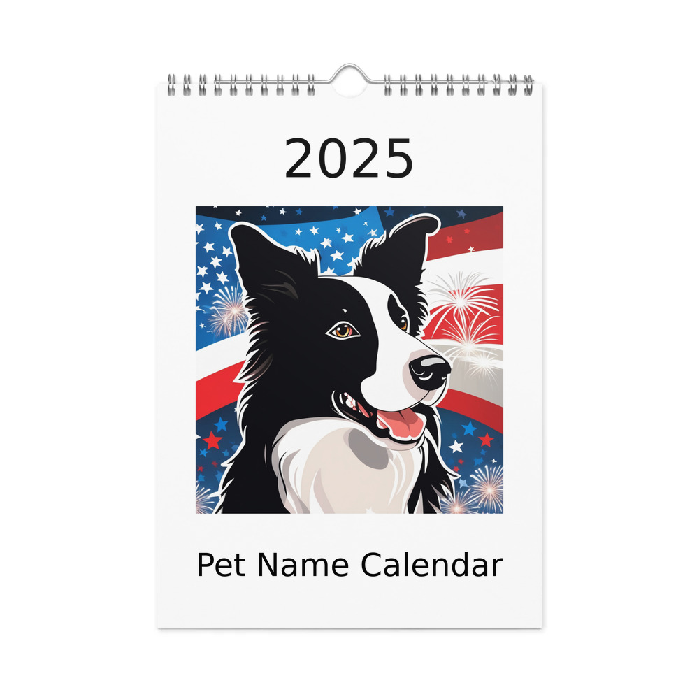 PugMug Custom Border Collie Wall Calendar (2026)
