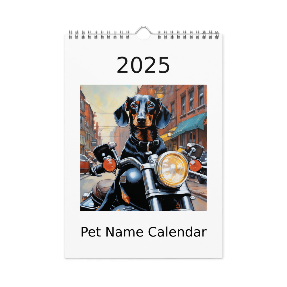 PugMug Custom Black Dachshund Wall Calendar (2026)
