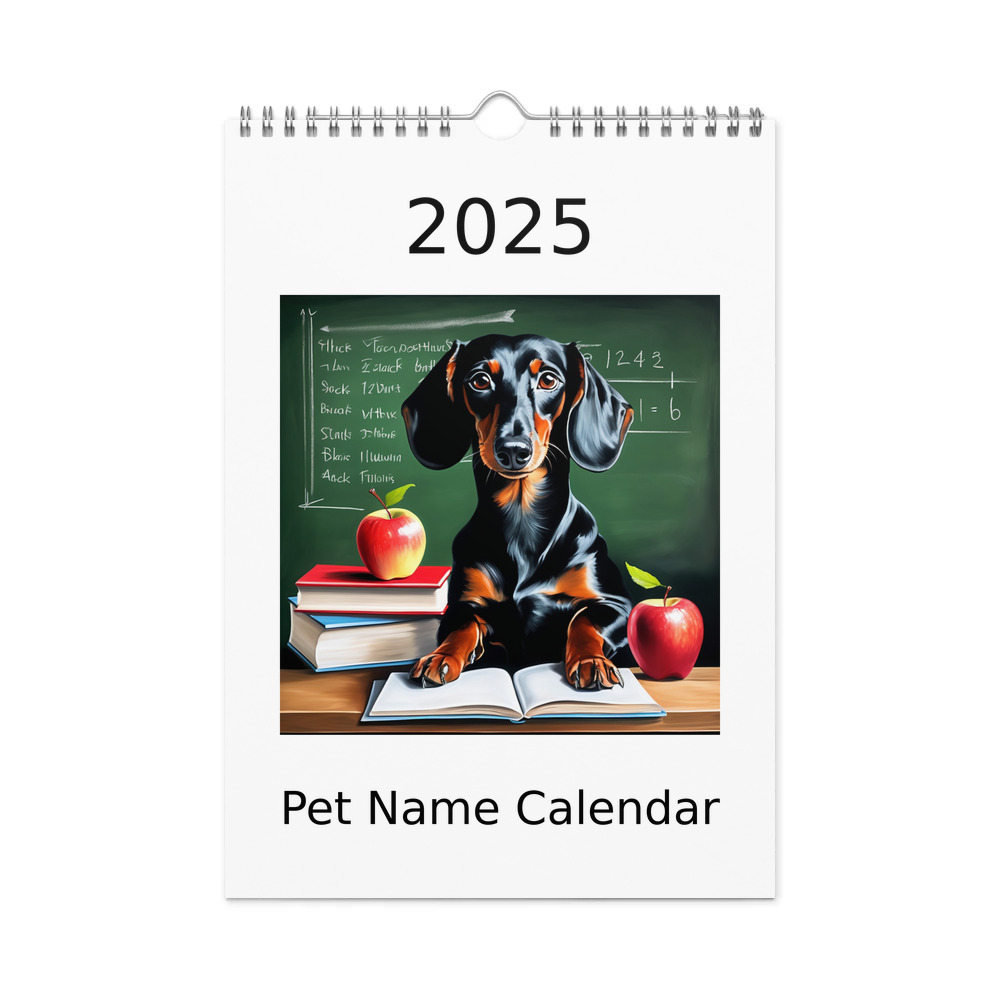 PugMug Custom Black Dachshund Wall Calendar (2026)