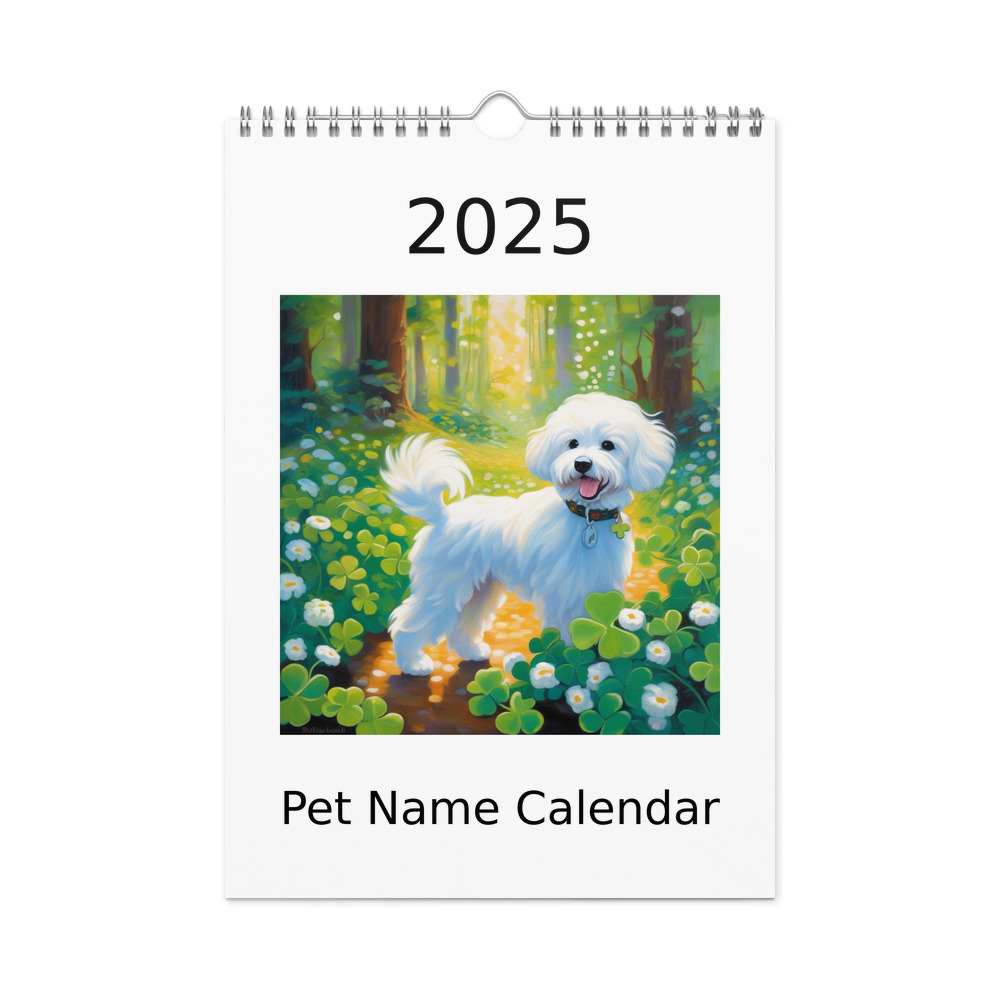PugMug Custom Bichons Frise Wall Calendar (2026)