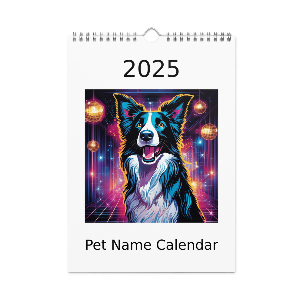 PugMug Custom Border Collie Wall Calendar (2026)