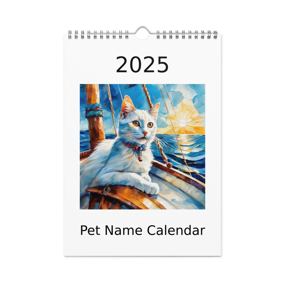 PugMug Custom White Companion Cat Wall Calendar (2026)