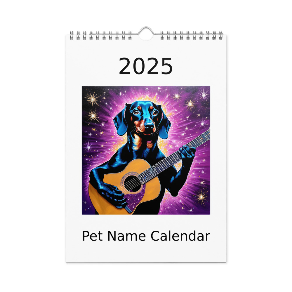 PugMug Custom Black Dachshund Wall Calendar (2026)