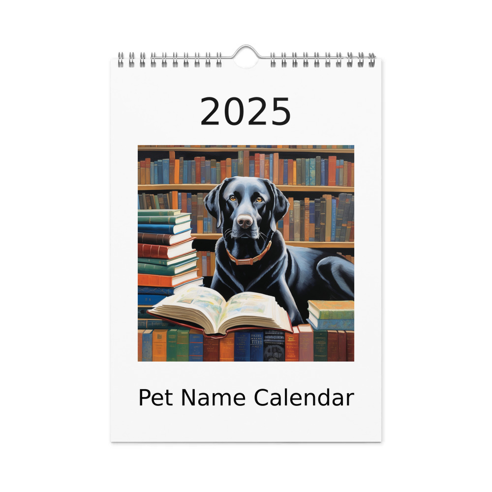 PugMug Custom Black Labrador Retriever Wall Calendar (2026)