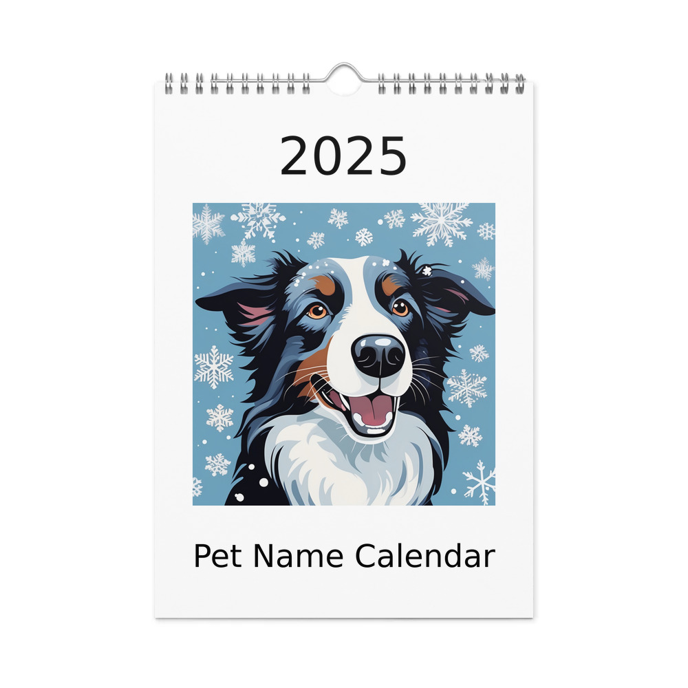 PugMug Custom Border Collie Wall Calendar (2026)
