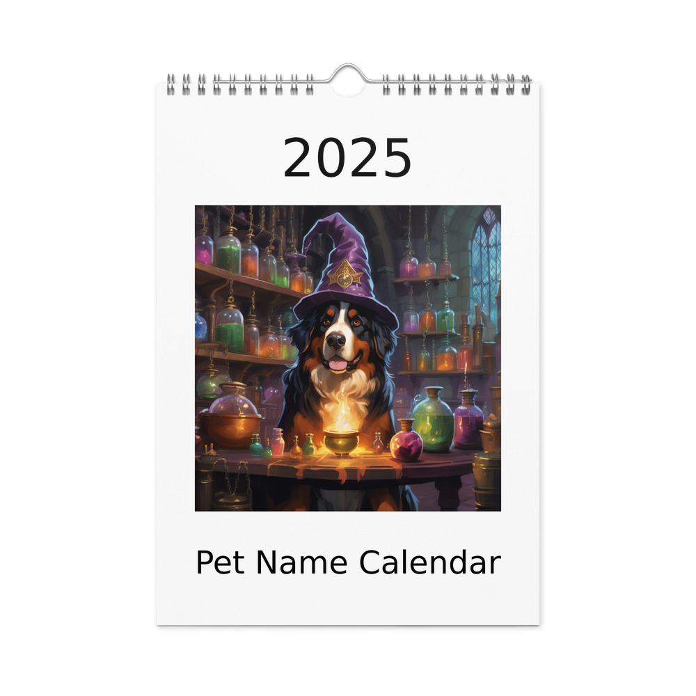 PugMug Custom Bernese Mountain Dog Wall Calendar (2026)