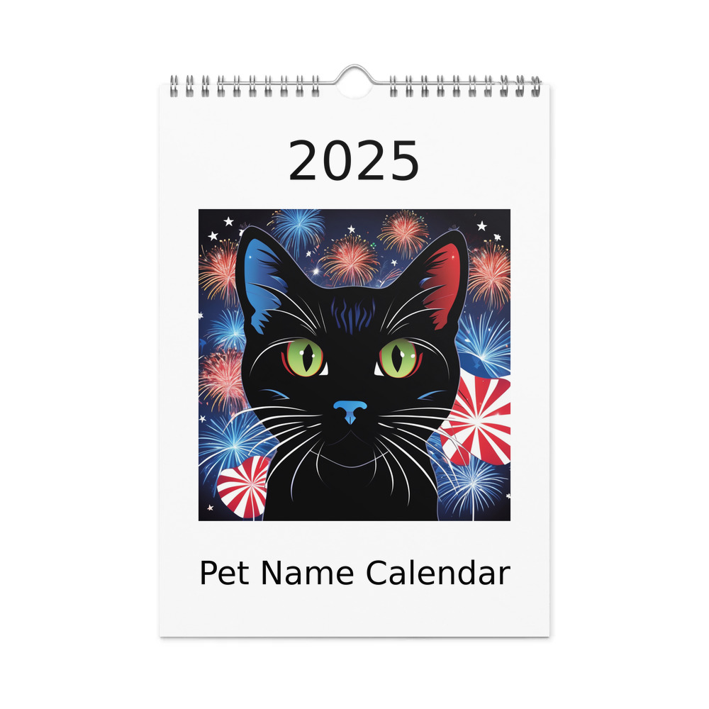 PugMug Custom Black Exotic Cat Wall Calendar (2026)