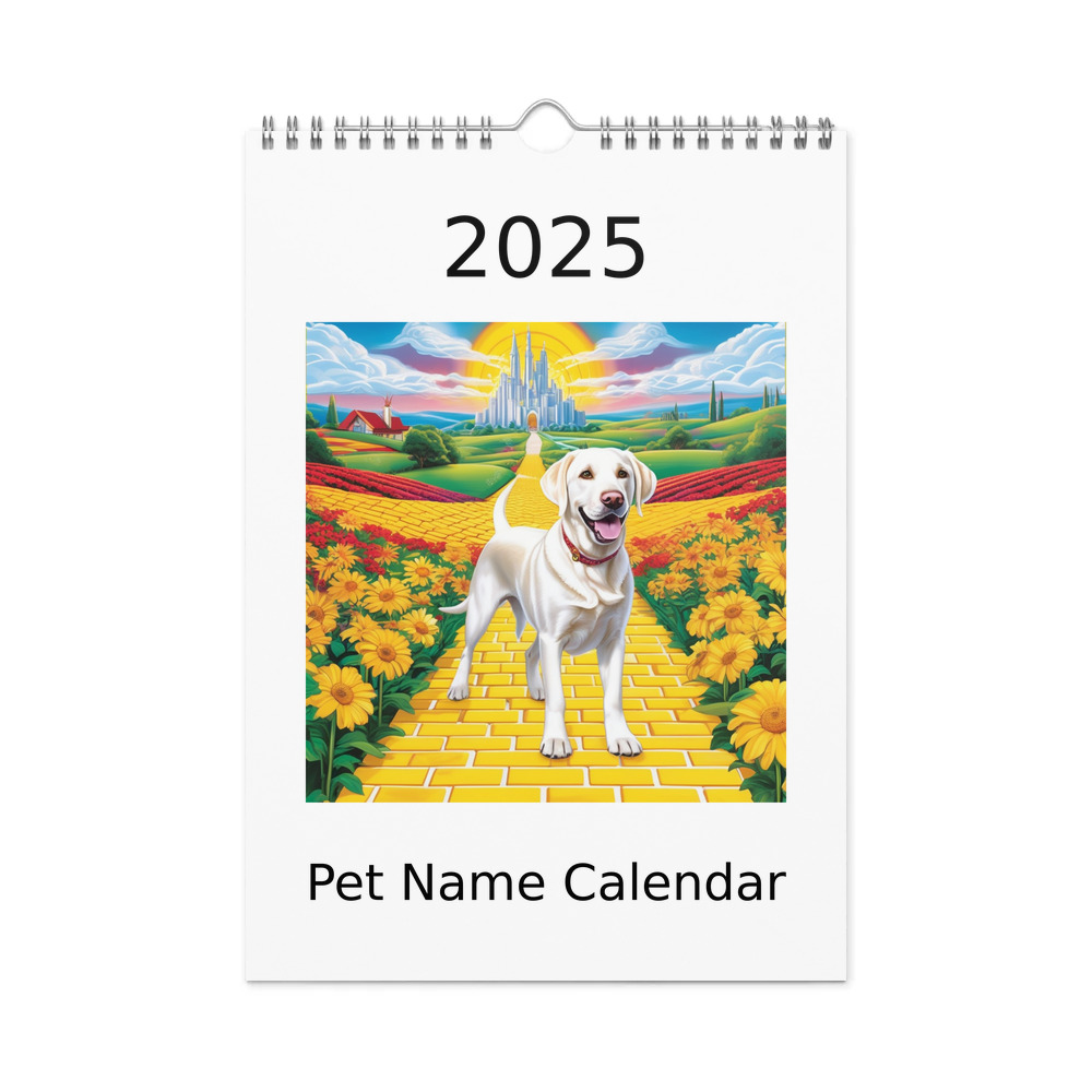 PugMug Custom White Labrador Retriever Wall Calendar (2026)
