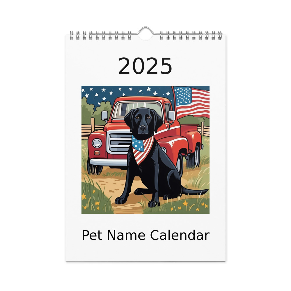 PugMug Custom Black Labrador Retriever Wall Calendar (2026)