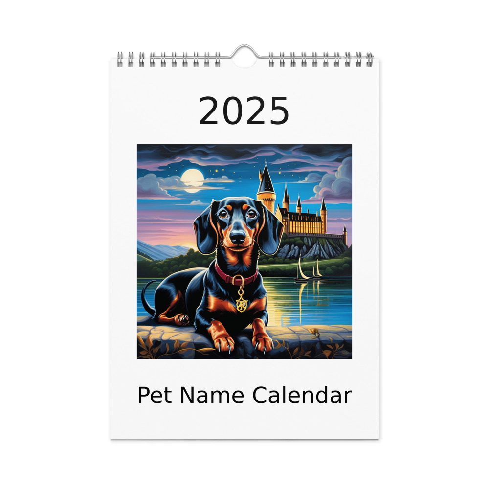 PugMug Custom Black Dachshund Wall Calendar (2026)