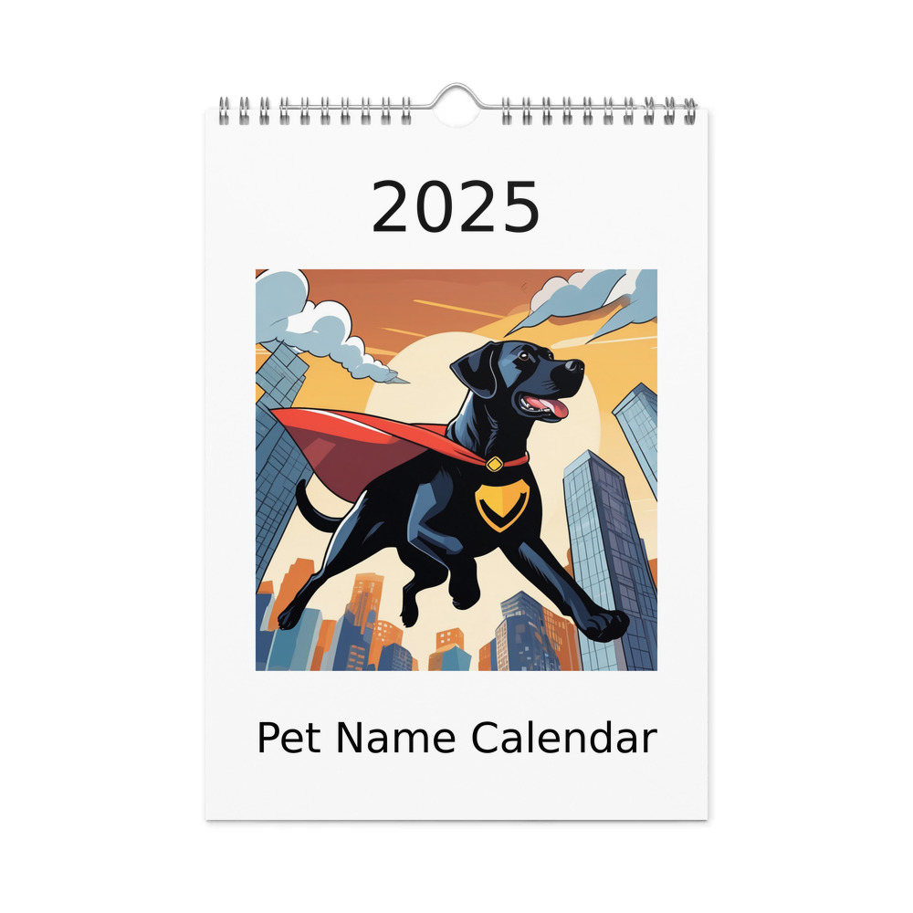 PugMug Custom Black Labrador Retriever Wall Calendar (2026)