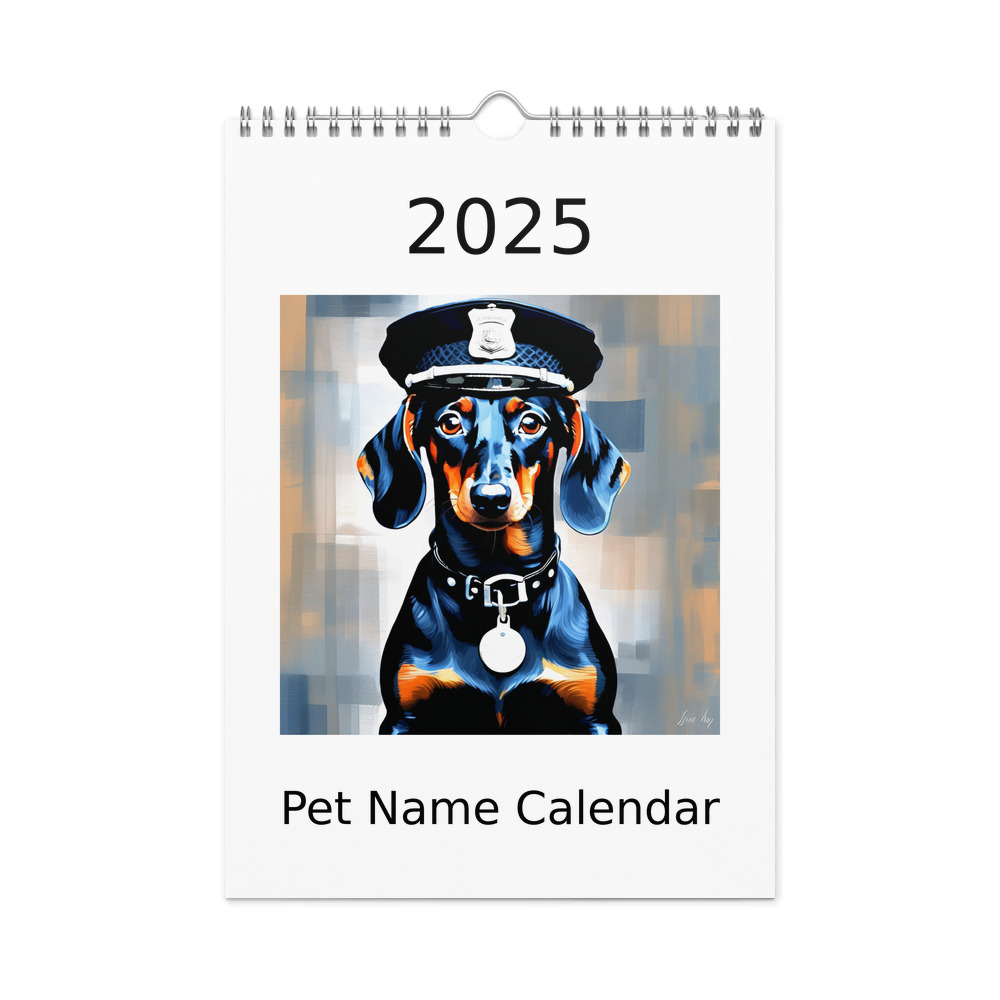 PugMug Custom Black Dachshund Wall Calendar (2026)
