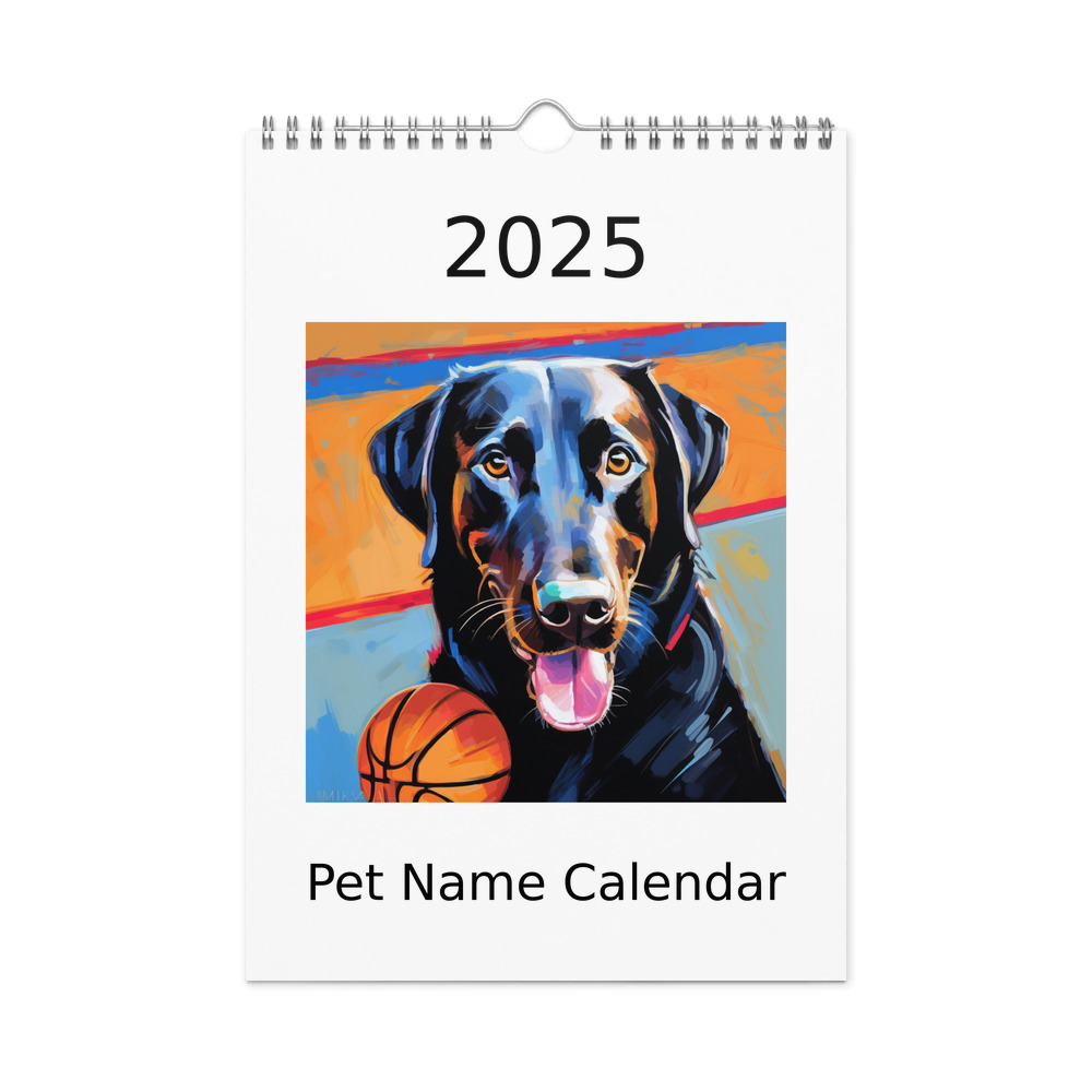 PugMug Custom Black Labrador Retriever Wall Calendar (2026)