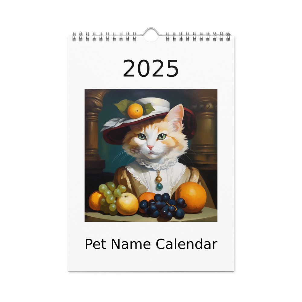 PugMug Custom White Companion Cat Wall Calendar (2026)