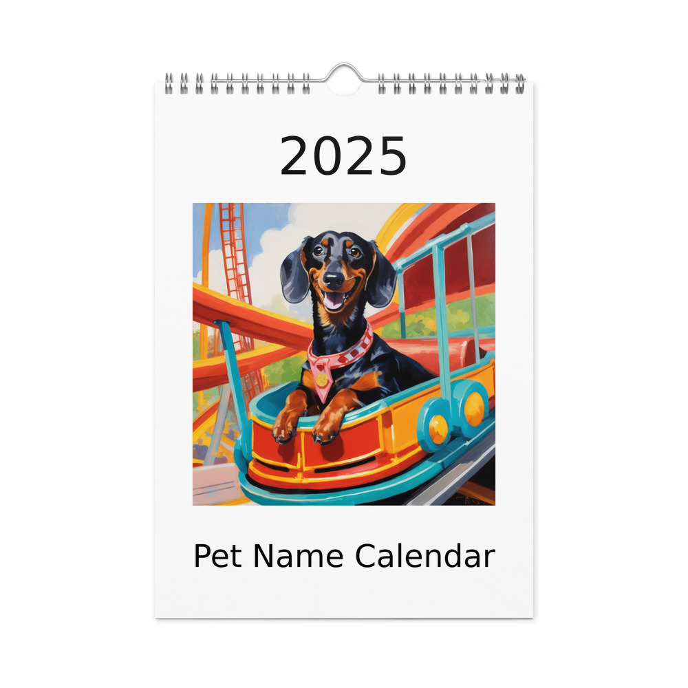 PugMug Custom Black Dachshund Wall Calendar (2026)
