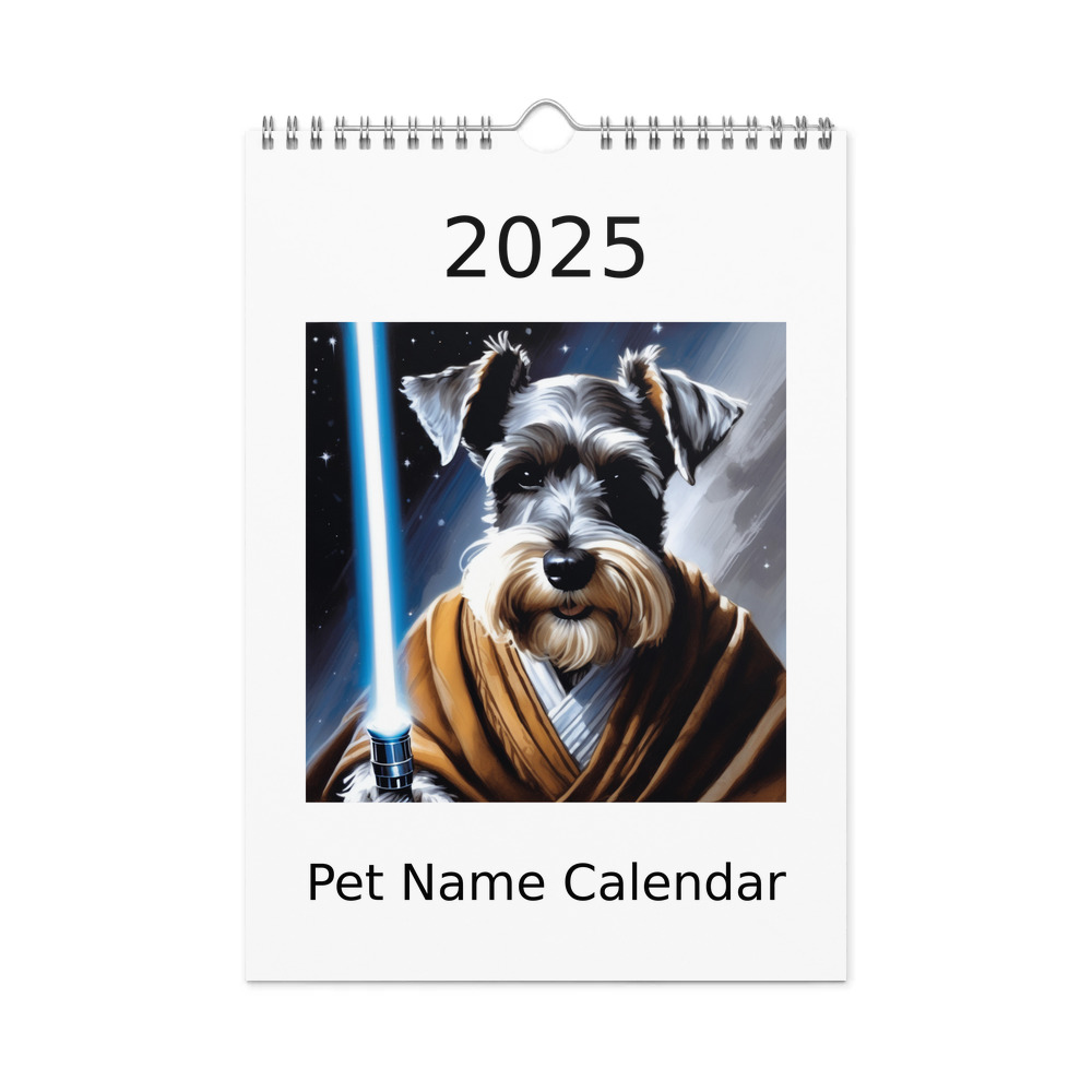 PugMug Custom Miniature Schnauzer Wall Calendar (2026)