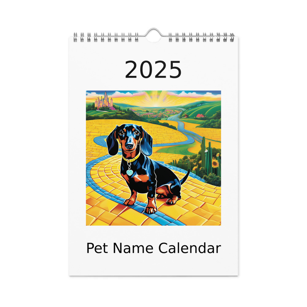 PugMug Custom Black Dachshund Wall Calendar (2026)