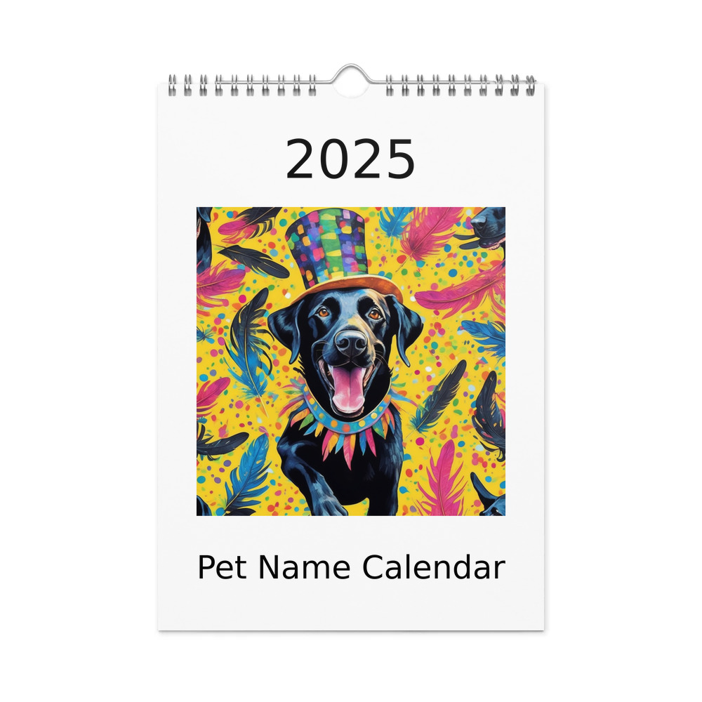 PugMug Custom Black Labrador Retriever Wall Calendar (2026)
