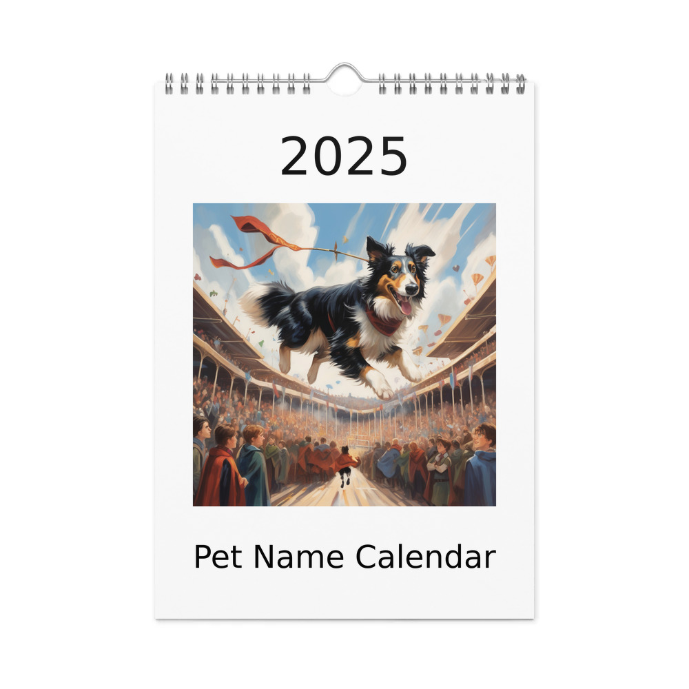 PugMug Custom Collie Wall Calendar (2026)