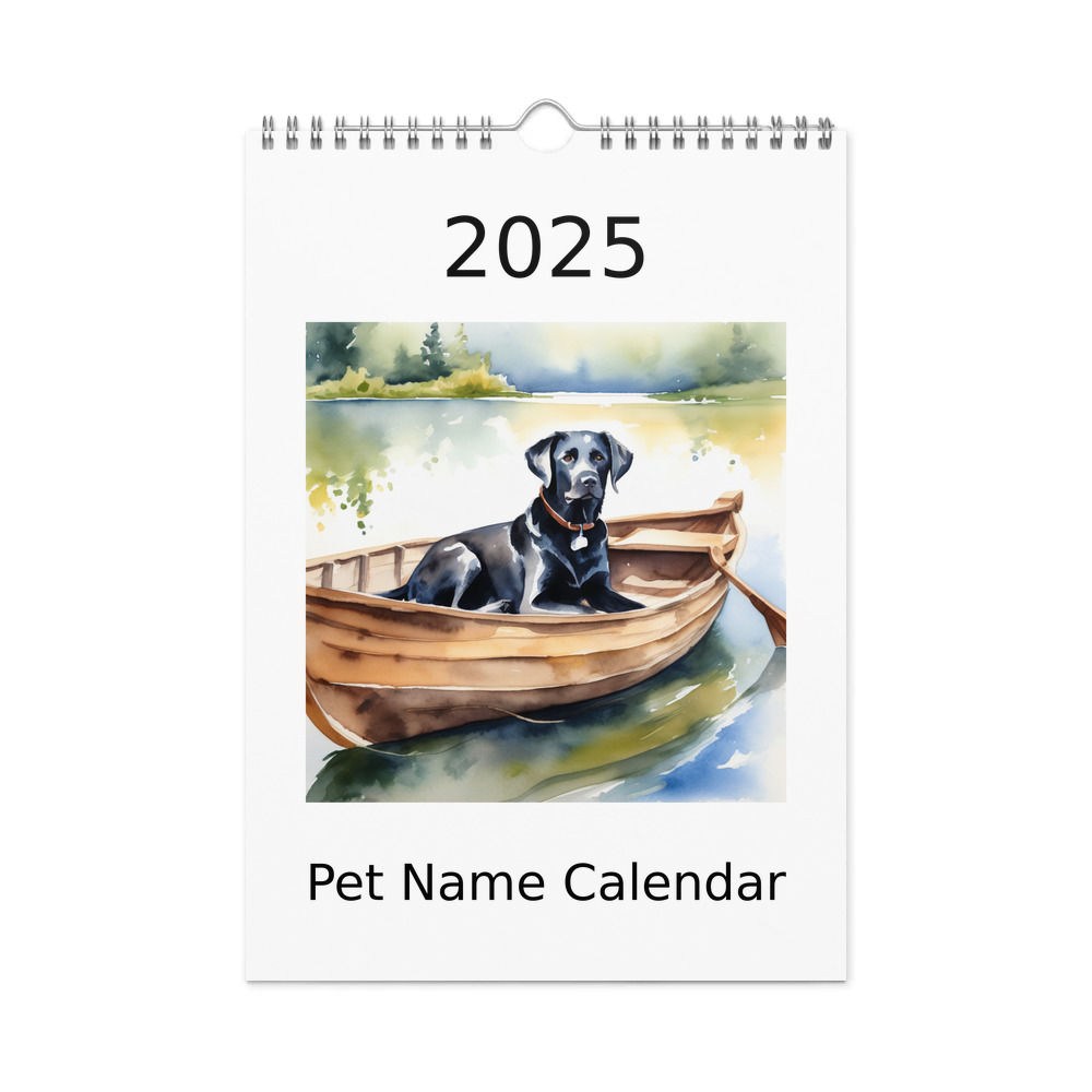 PugMug Custom Black Labrador Retriever Wall Calendar (2026)