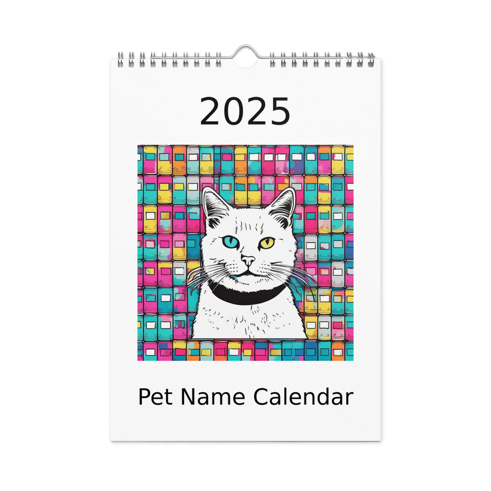 PugMug Custom White Companion Cat Wall Calendar (2026)