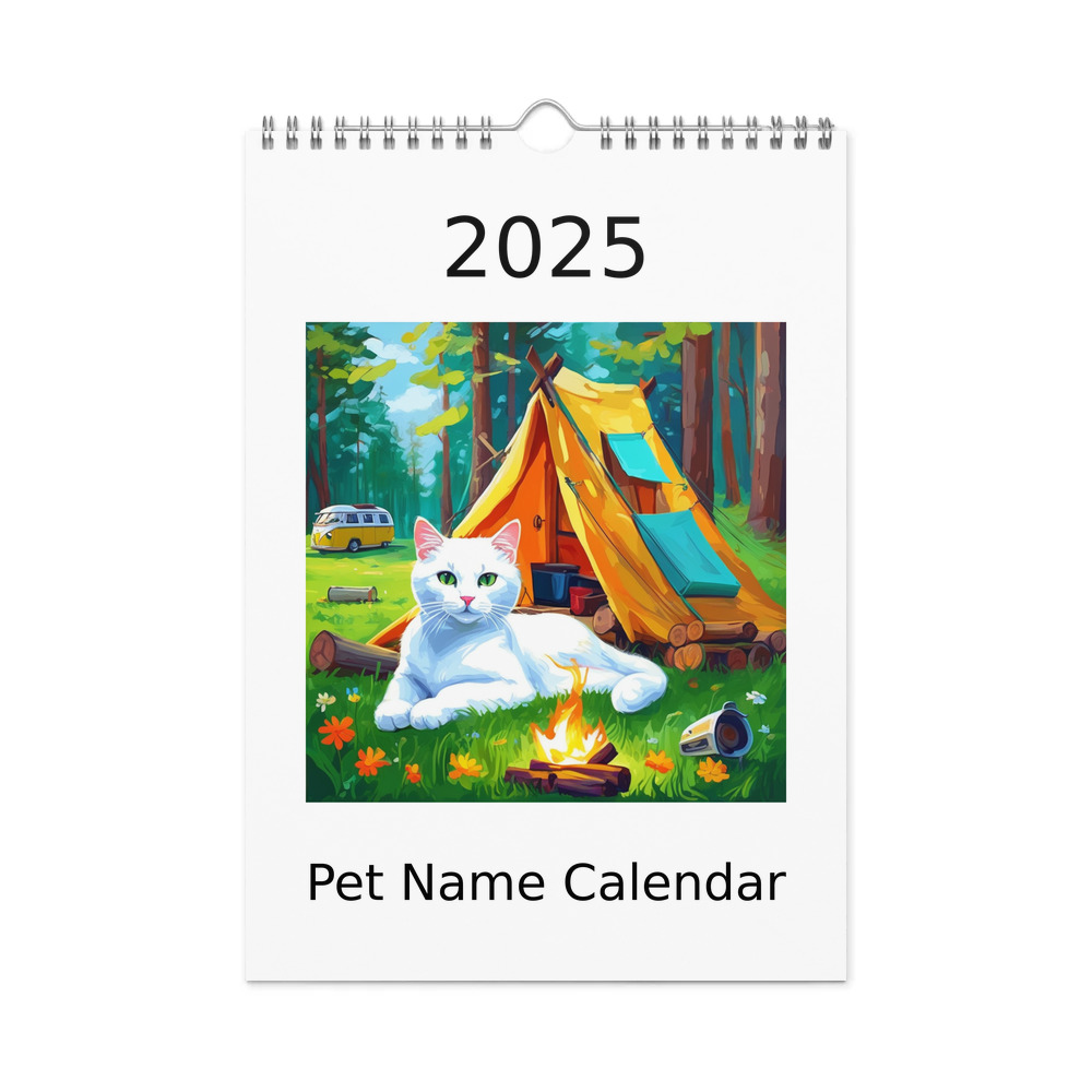 PugMug Custom White Companion Cat Wall Calendar (2026)