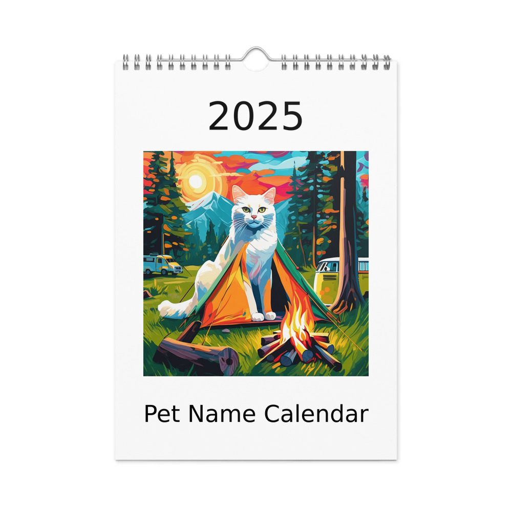 PugMug Custom White Companion Cat Wall Calendar (2026)
