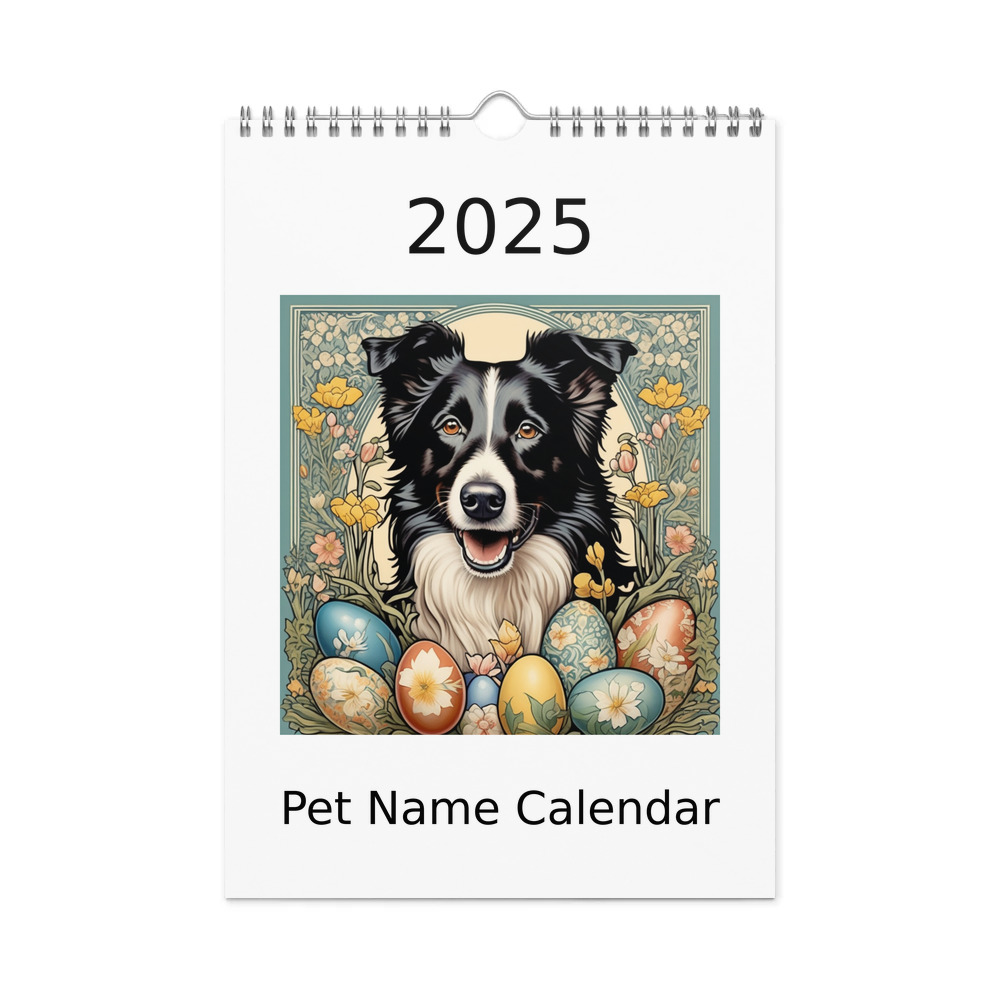 PugMug Custom Border Collie Wall Calendar (2026)