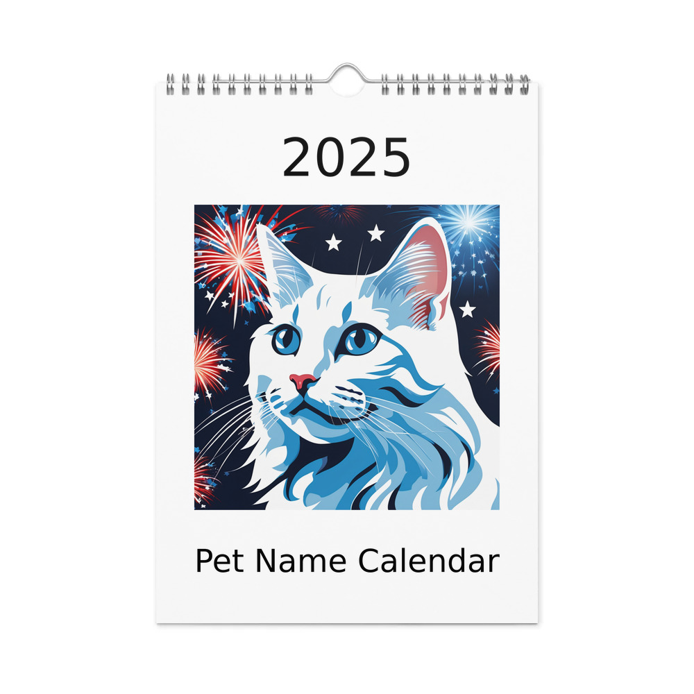 PugMug Custom White Companion Cat Wall Calendar (2026)