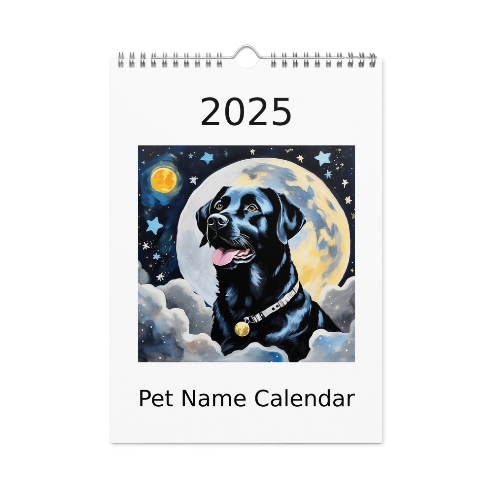 PugMug Custom Black Labrador Retriever Wall Calendar (2026)