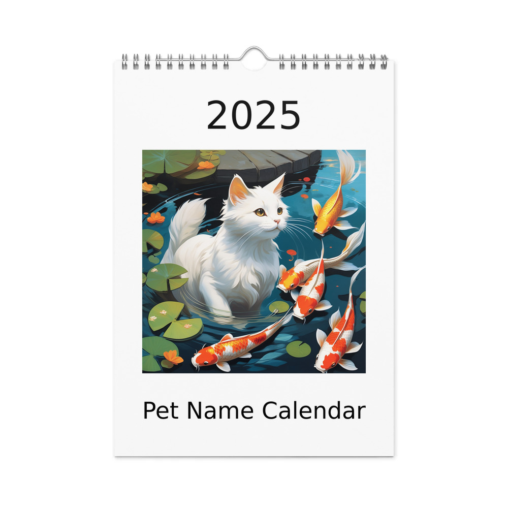 PugMug Custom White Companion Cat Wall Calendar (2026)
