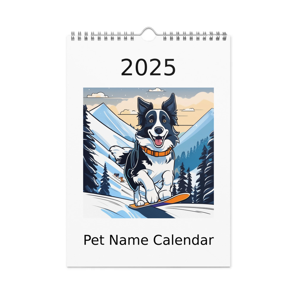 PugMug Custom Border Collie Wall Calendar (2026)
