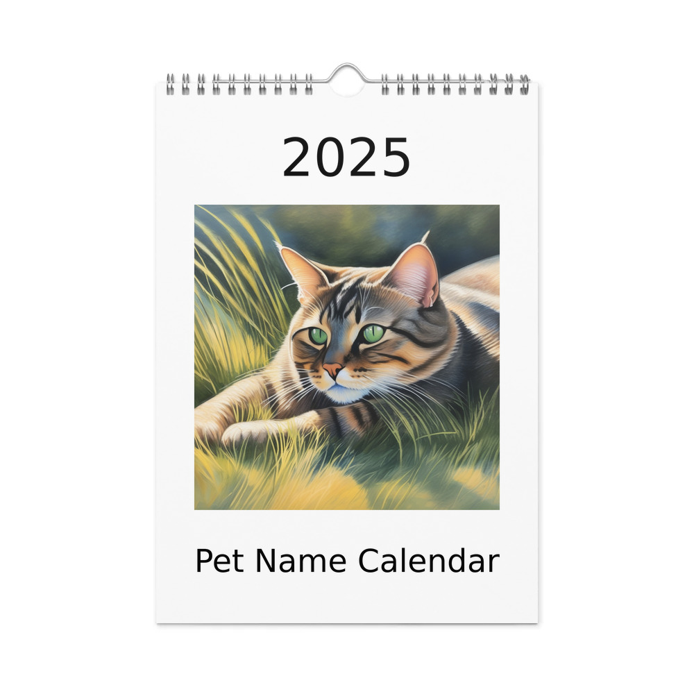 PugMug Custom Tabby Exotic Cat Wall Calendar (2026)
