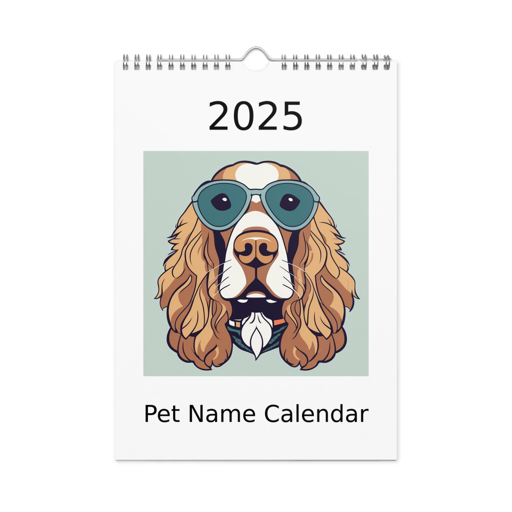 PugMug Custom English Cocker Spaniel Wall Calendar (2026)