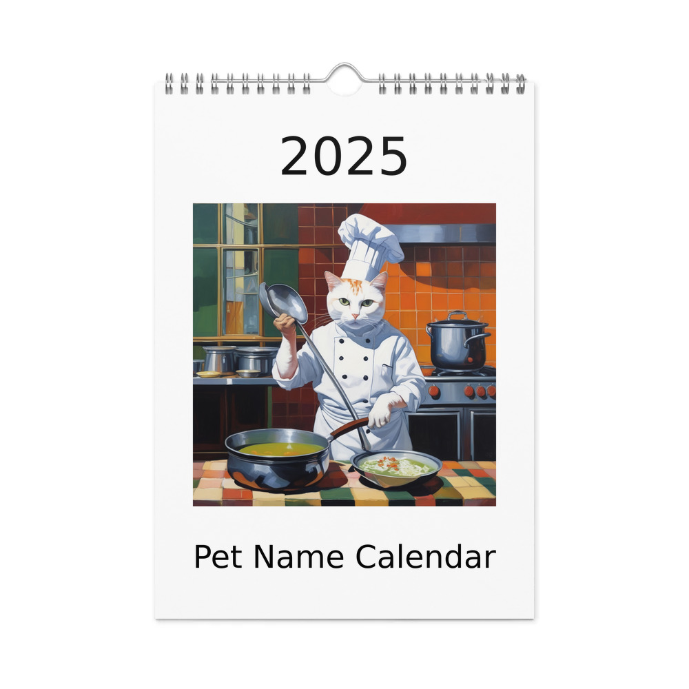 PugMug Custom White Companion Cat Wall Calendar (2026)