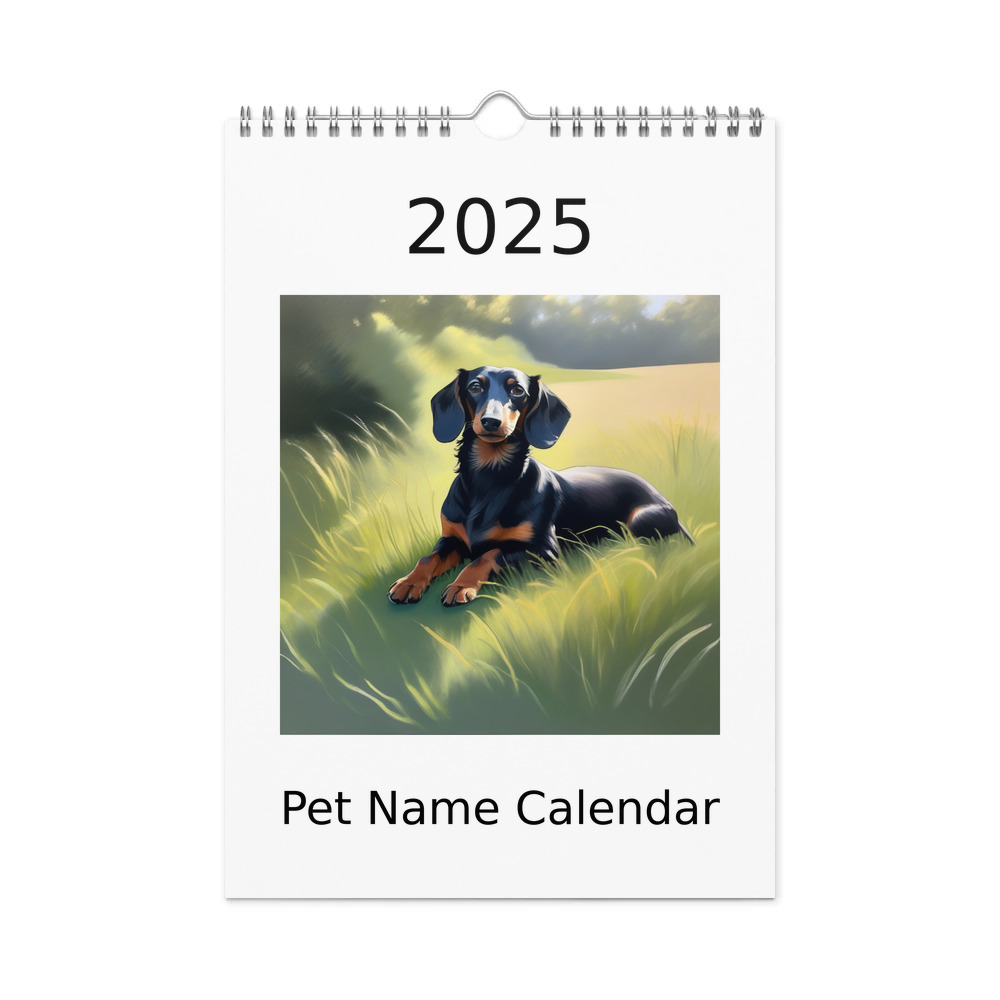 PugMug Custom Black Dachshund Wall Calendar (2026)