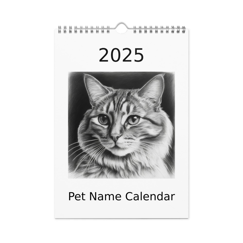 PugMug Custom Tabby Companion Cat Wall Calendar (2026)