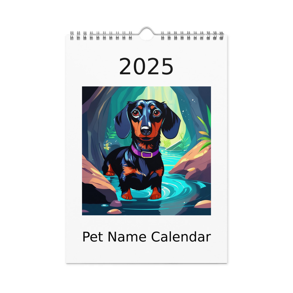 PugMug Custom Black Dachshund Wall Calendar (2026)