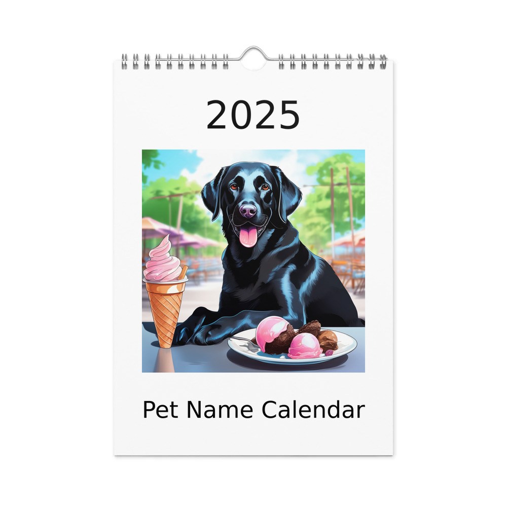 PugMug Custom Black Labrador Retriever Wall Calendar (2026)