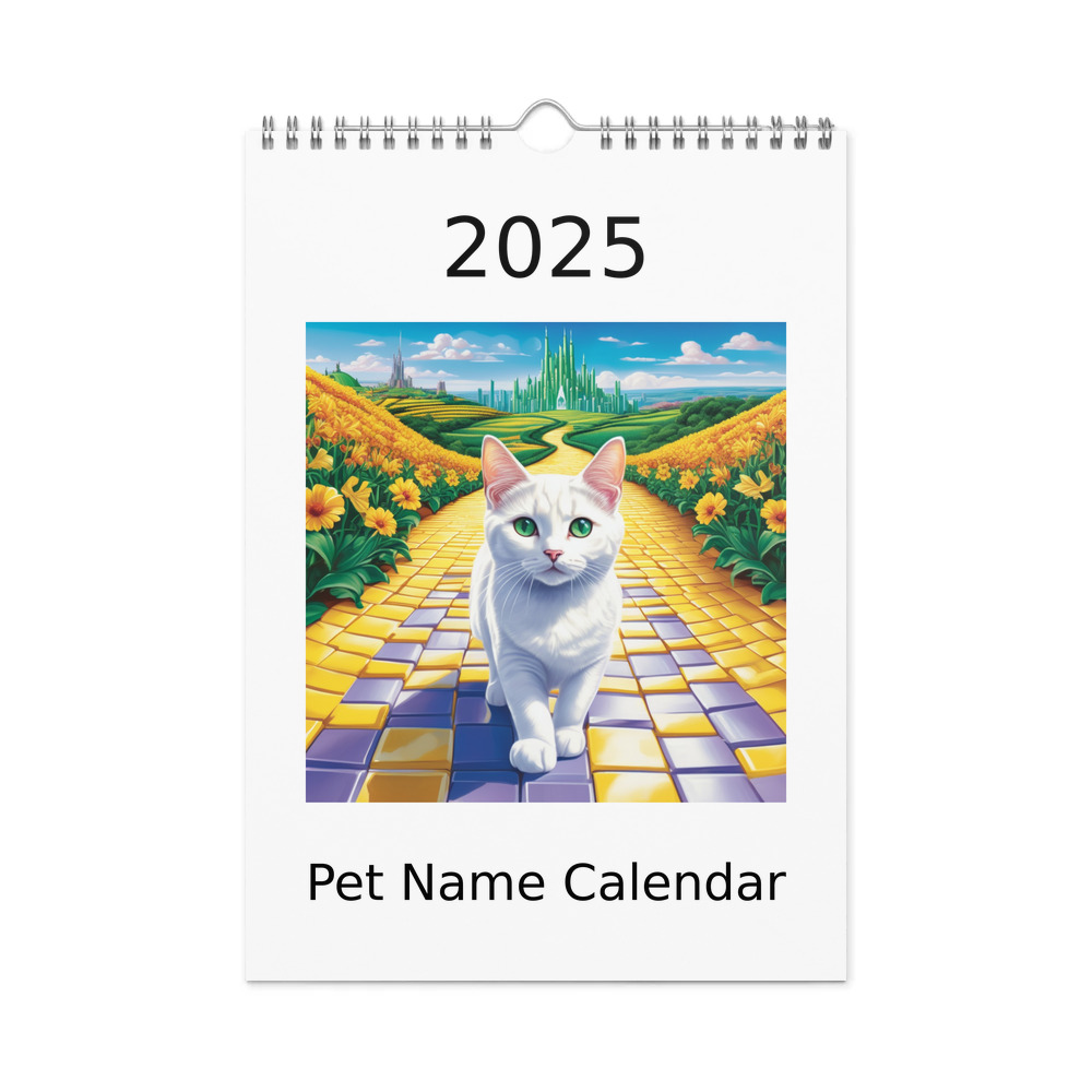 PugMug Custom White Companion Cat Wall Calendar (2026)