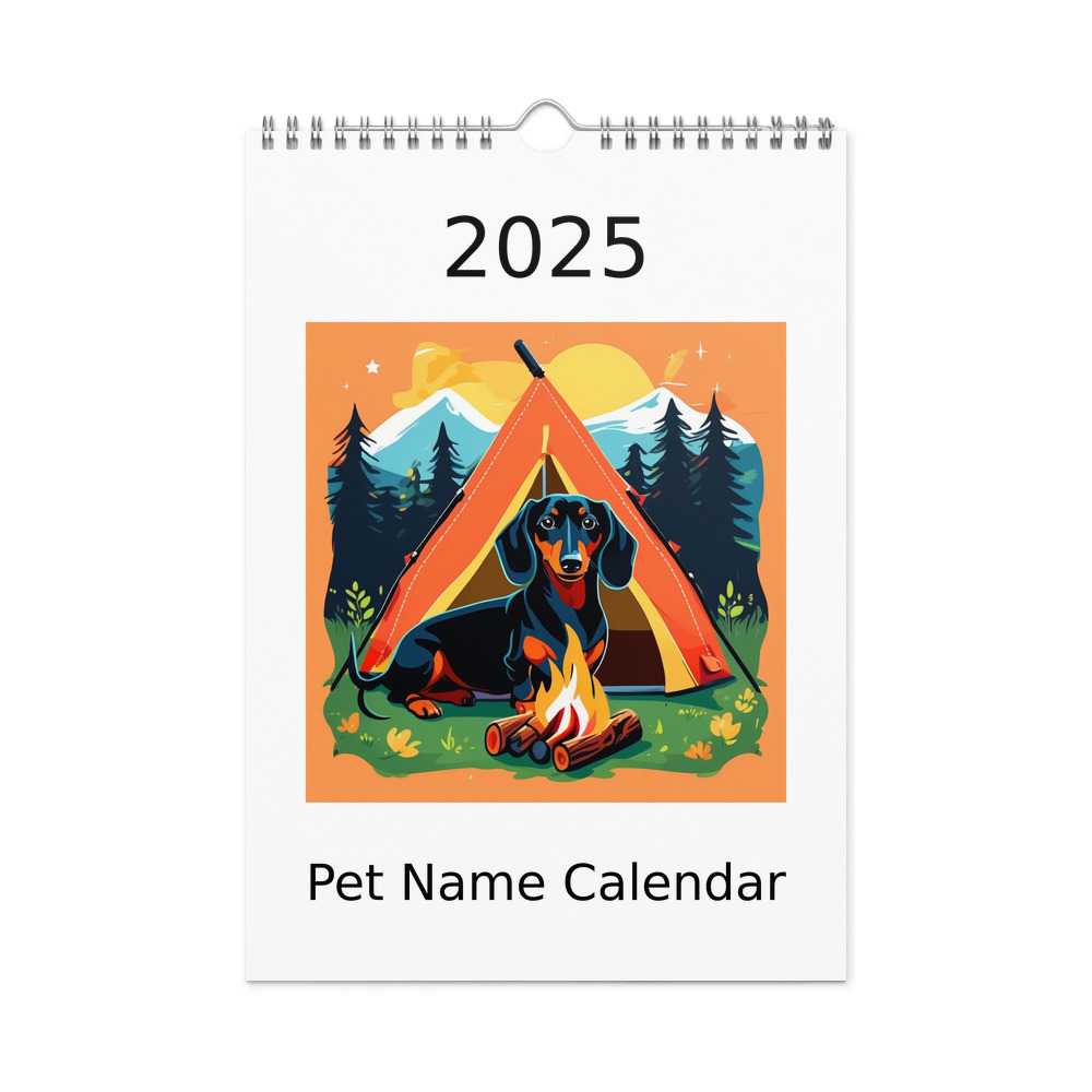 PugMug Custom Black Dachshund Wall Calendar (2026)